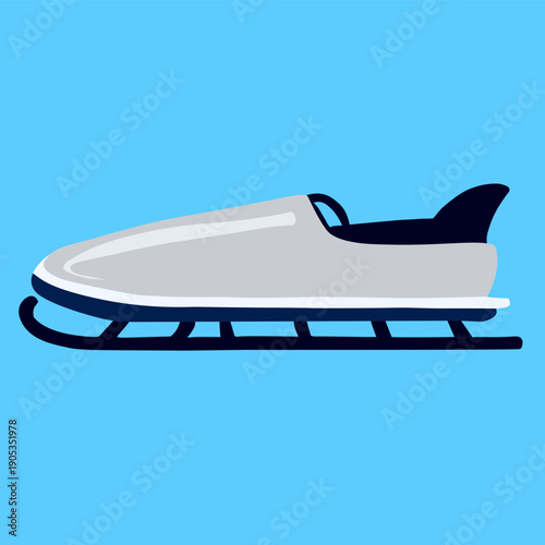 Winter Sled Icon in Flat Style for Snow Sports Design