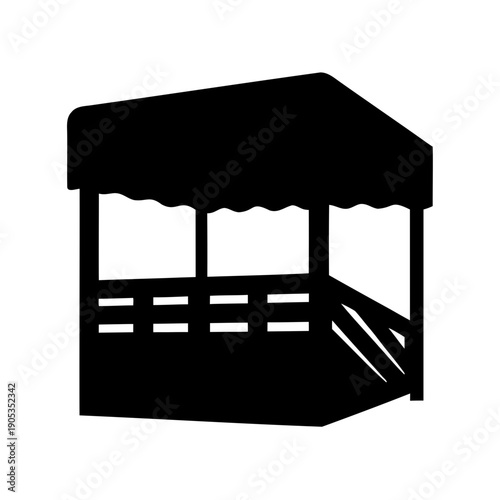 simple black and white graphic of a gazebo or pergola structure