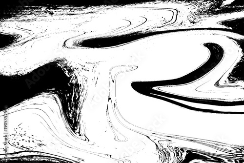 Abstract Black and White Fluid Marble Texture with Dynamic Ink Swirls, Liquid Paint Flow, Organic Wave Patterns and High Contrast Monochrome Background for Modern Art, Design, Branding and Creative.
