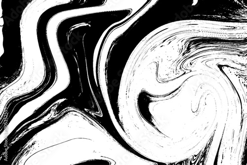 Abstract Black and White Fluid Marble Texture with Dynamic Ink Swirls, Liquid Paint Flow, Organic Wave Patterns and High Contrast Monochrome Background for Modern Art, Design, Branding and Creative.