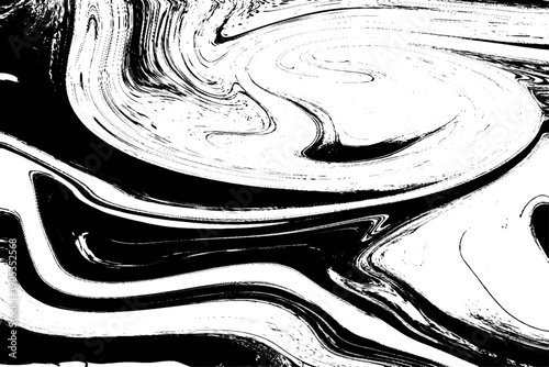 Abstract Black and White Fluid Marble Texture with Dynamic Ink Swirls, Liquid Paint Flow, Organic Wave Patterns and High Contrast Monochrome Background for Modern Art, Design, Branding and Creative.