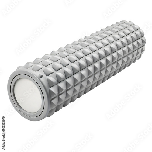 Gray foam roller for muscle recovery and massage therapy