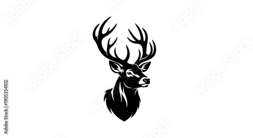 Majestic Stag Head Silhouette Emblem Design 1.