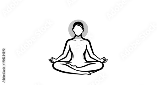Meditating Person in Lotus Pose with Halo.
