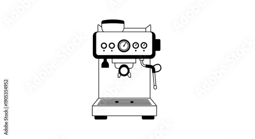 Modern Espresso Machine Illustration for Coffee Lovers.