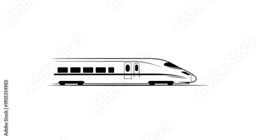 Modern High Speed Train Side View Illustration.