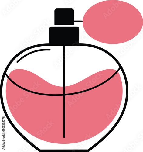 Pink Perfume Bottle with Atomizer Vector Icon