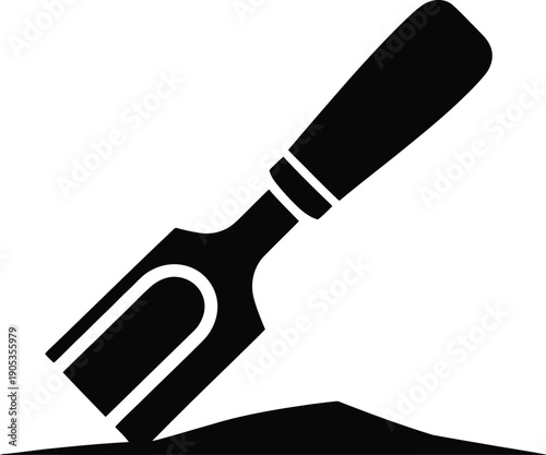 Wood Chisel Carving Wood Vector Icon Tool for Craftsmanship and Carpentry