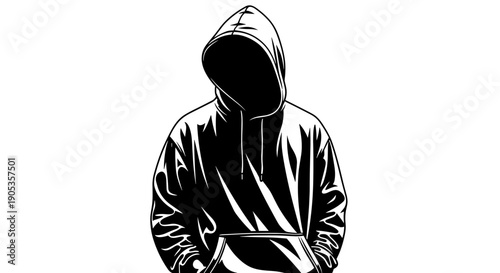 Mysterious Figure in Hoodie with Hidden Face.