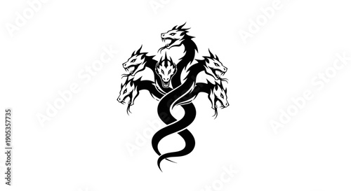 Mythical MultiHeaded Dragon Symbol.