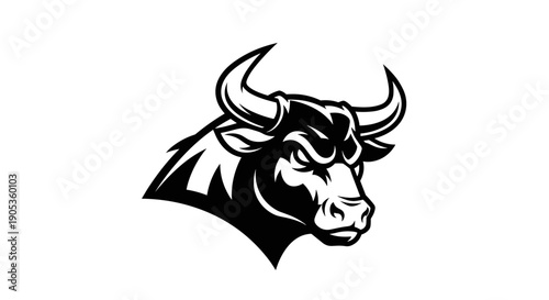 Powerful Bull Head Emblem for Sports Teams and Brands.