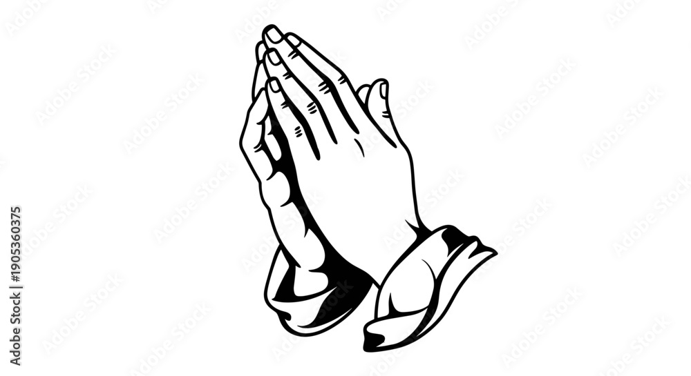Obraz premium Praying Hands Symbol Illustration.