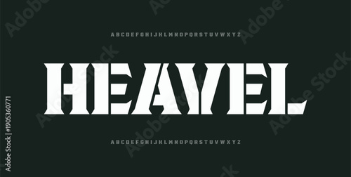 HEAVEL font design: A clean, bold typeface showcases a modern, eye-catching font, with a solid weight and balanced aesthetic for a range of design applications