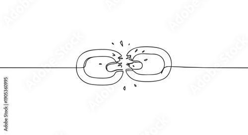 Two abstract doodle creatures fighting each other in a continuous single line drawing, a minimalist illustration symbolizing conflict, argument, and confrontation