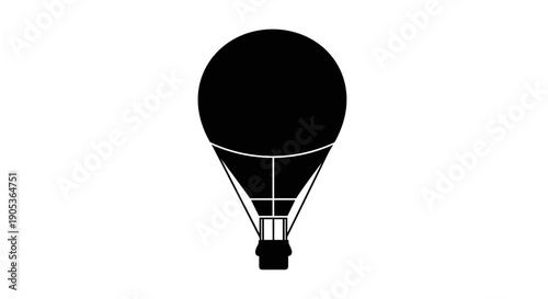 Silhouette of a Classic Hot Air Balloon Ready for Flight.