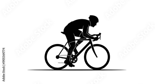 Silhouette of a Cyclist in Full Sprint.