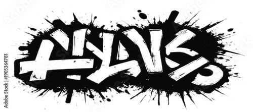  striking black and Splash white graffiti artwork with the word hype written in bold letters.