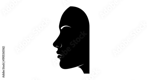 Silhouette of a Human Face in Profile View.