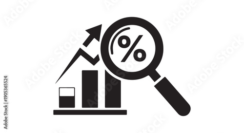Business graphs and charts icons. Business statistics and analytics, charts diagrams, money, down or up arrow. graph growth silhouette icon set
