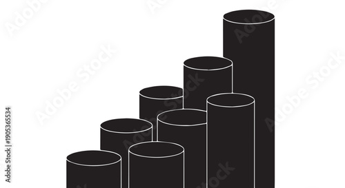 Business graphs and charts icons. Business statistics and analytics, charts diagrams, money, down or up arrow. graph growth silhouette icon set
