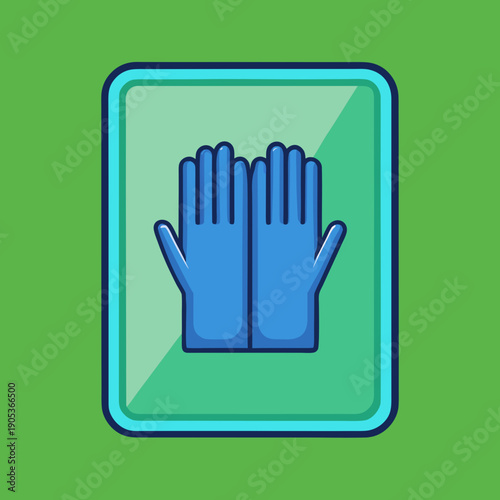 Blue Chemical Resistant Gloves Icon Representing Safety And Protection