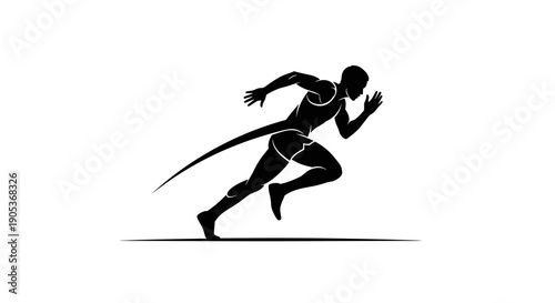 Silhouette of a runner crossing the finish line with determination 1.