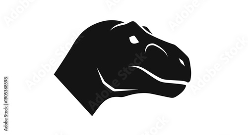 Silhouette of a Tyrannosaurus Rex head facing right.