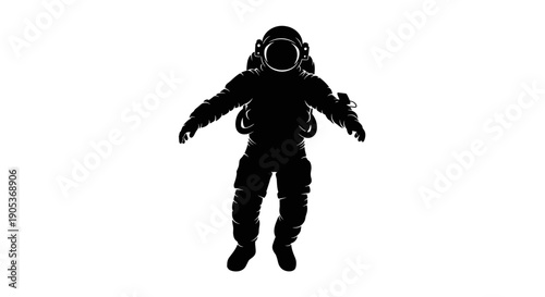 Silhouette of an astronaut floating in space 12.