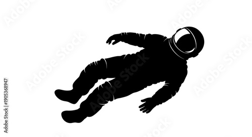 Silhouette of an astronaut floating in space 17.