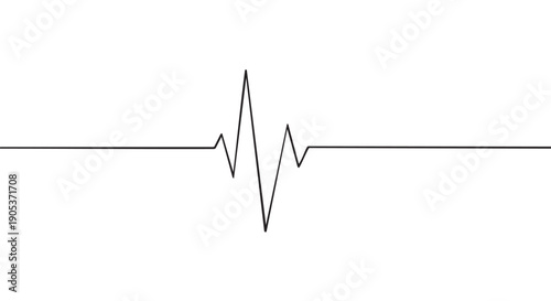 Simple black heartbeat line graph illustrates a vital pulse or life signal, rendered with clean, sharp peaks and valleys in a minimalist style
