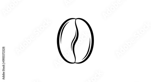 Simple Line Art Coffee Bean Icon.