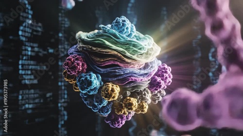 Abstract image representing artificial intelligence creating DNA structure