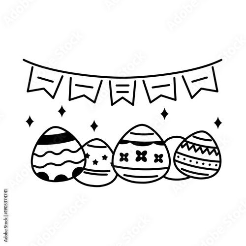 イースターエッグとガーランドをモチーフにしたアイコン