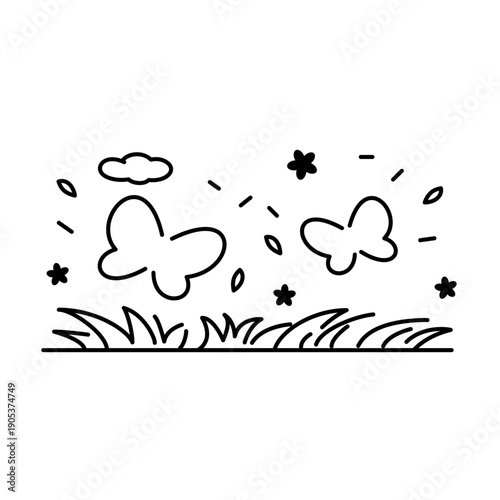 春の草原をイメージしたアイコン