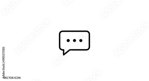Simple Speech Bubble Icon with Three Dots.