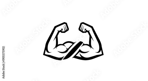 Strong Biceps Flexing Arms Symbol Fitness Icon.