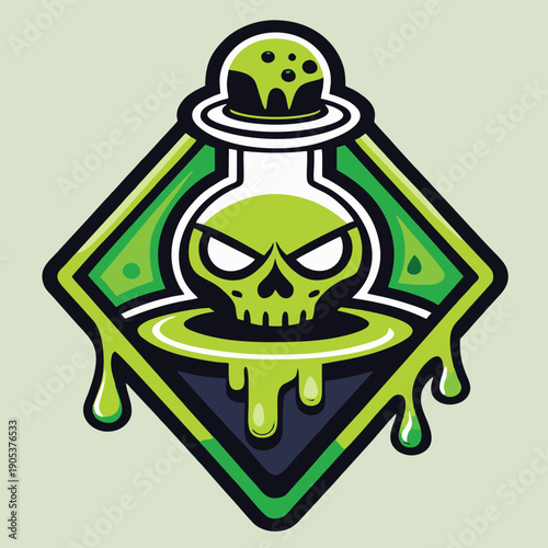 logo design vector cartoon icon illustration character poison theme dripping toxic