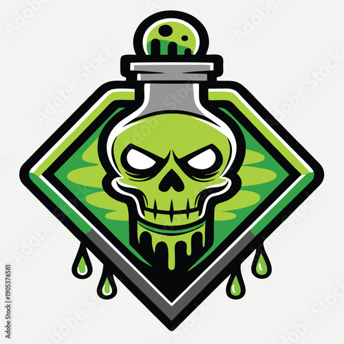 logo design vector cartoon icon illustration character poison theme dripping toxic