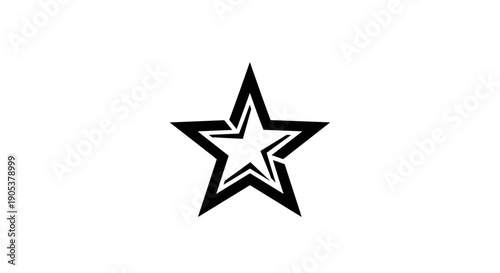 Stylized Black Star Graphic Design Element.