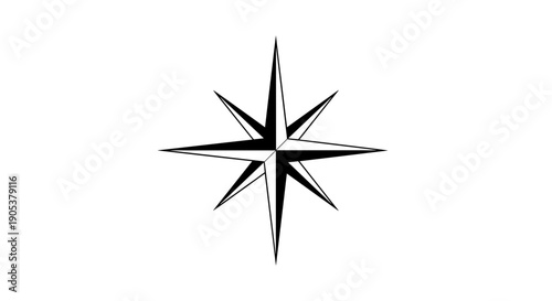 Stylized Compass Rose Symbol Illustrating Direction and Navigation.