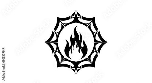 Stylized Fire Emblem Emblematic Design.