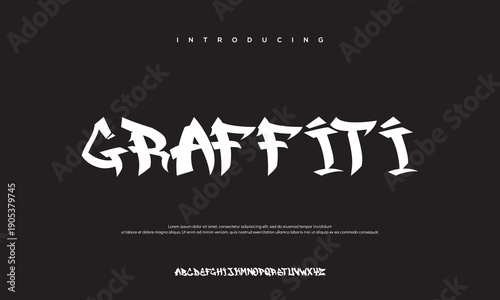 Graffiti: An urban art form, displaying bold lettering, representing a modern aesthetic with the word graffiti elegantly presented on dark backdrop.
