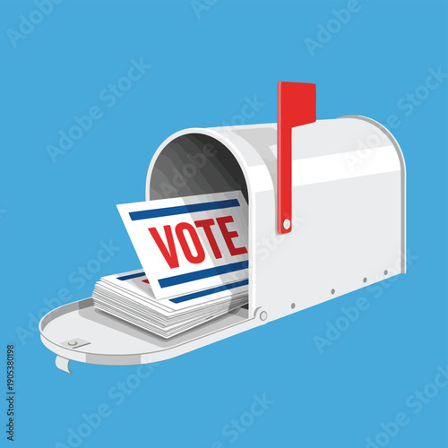 Vote Mailbox Illustration for Election Season and Political Campaigns
