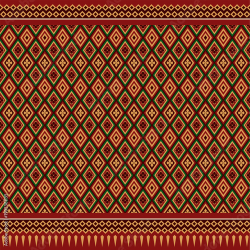 Thai silk seamless argyle pattern ethnic colorful