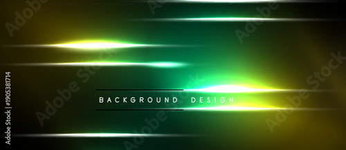 Abstract gradient background. Bright lines intersect dark space. Modern design elements create dynamic visual effect.