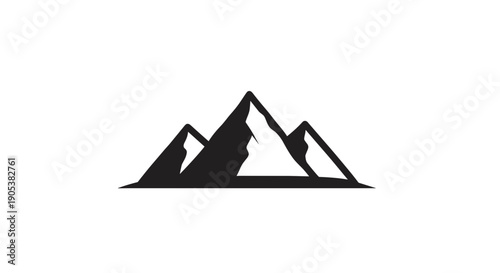 Stylized Silhouette of Jagged Mountain Peaks 2.
