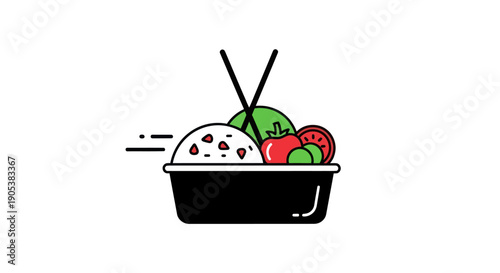 Graphic illustration of food presentation