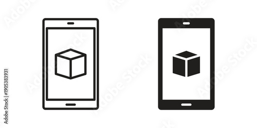 Ar apps icons in simple black style symbol sign for apps and website