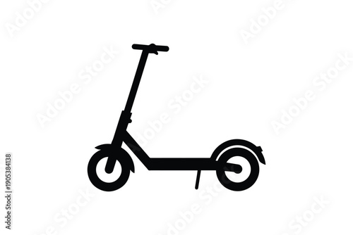 Electric scooter silhouette isolated on white background