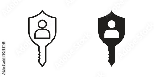 Authentication icons in simple black style symbol sign for apps and website